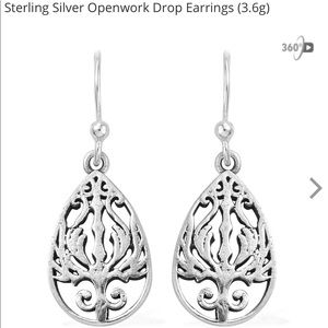 5/$20 Sterling silver open work drop earrings